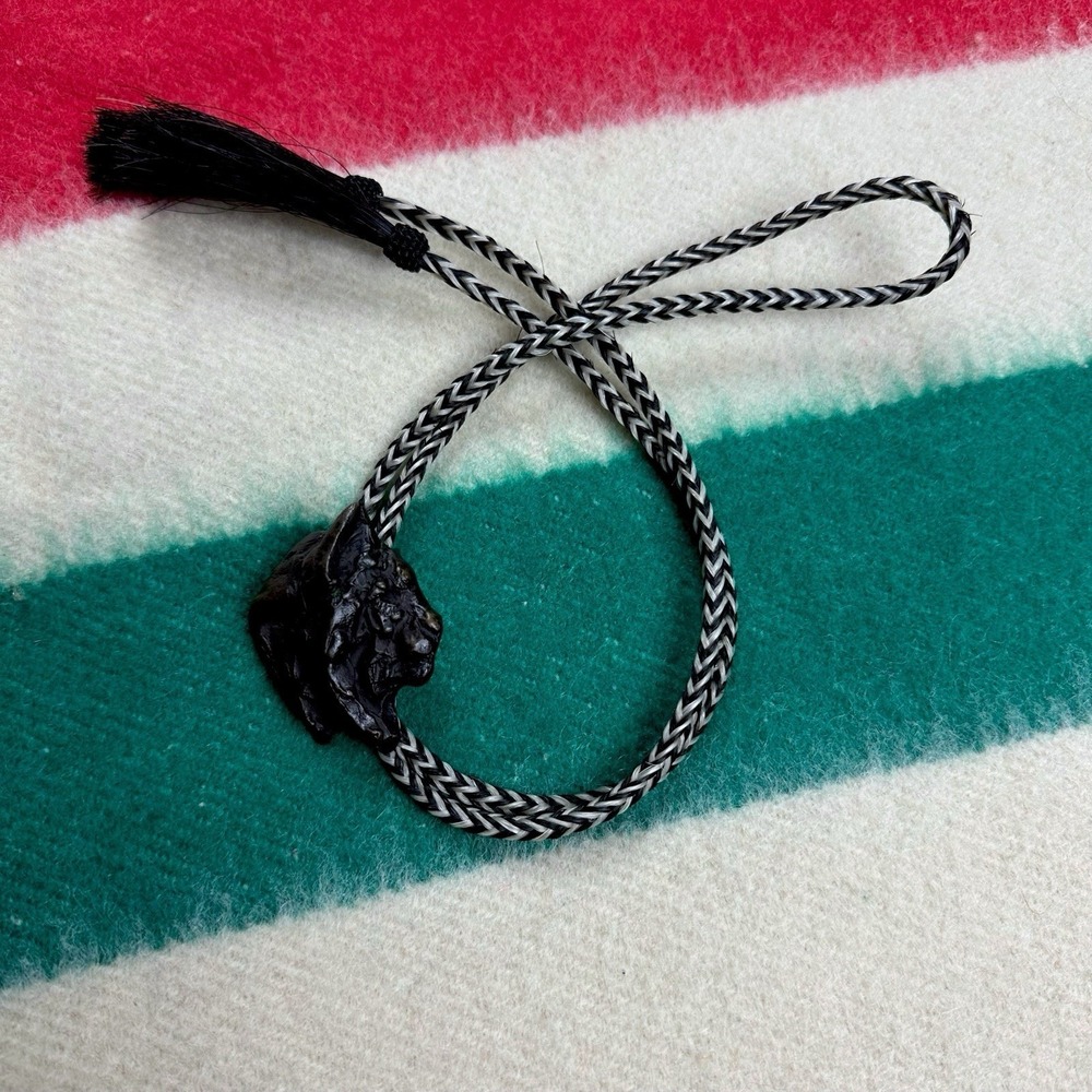 Vintage 2001 Prix de West Art Kenneth Bunn Signed Bronze Lynx Bolo Tie NAWA Rare